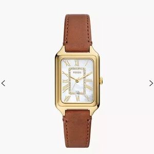 Fossil watch: Raquel Three-Hand Date Medium Brown Leather Watch